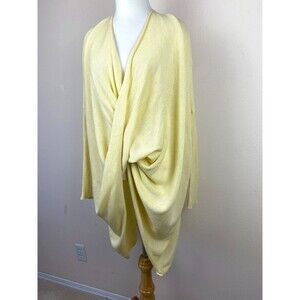 FOREIGN EXCHANGE Yellow Batwing Knit Wrap S Oversized Cardigan Butterfly Sweater